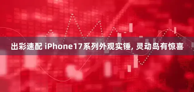 出彩速配 iPhone17系列外观实锤, 灵动岛有惊喜